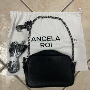 Angela Roi Black Crossbody Camera vegan Bag